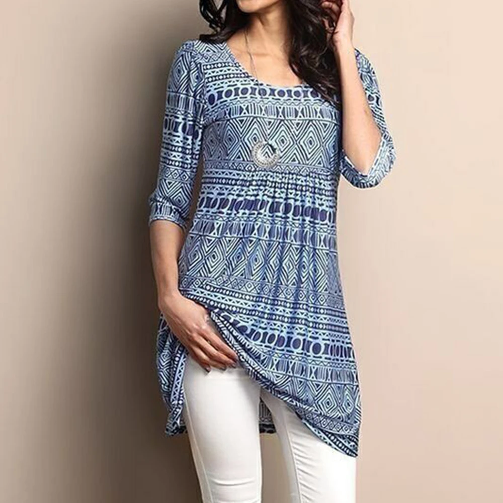 Новая Осенняя Женская Длинная блузка с цветочным рисунком клетчатые рубашки