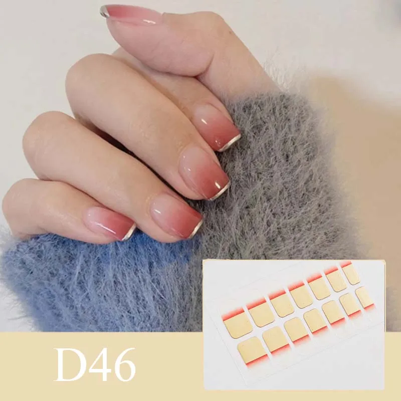 D46 модные Полные наклейки для ногтей клейкие украшения инструменты маникюра