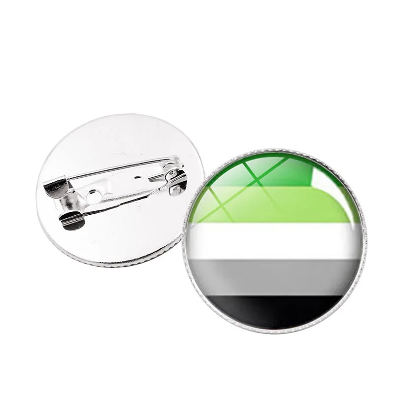 Брошь на лацкан FIMAODZ ЛГБТ гей-Прайд флаги Радуга стеклянная круглая
