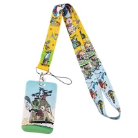 pf1285 cartoon anime neck strap lanyards keychain badge holder id card pass hang rope lariat lanyard for key rings accessories