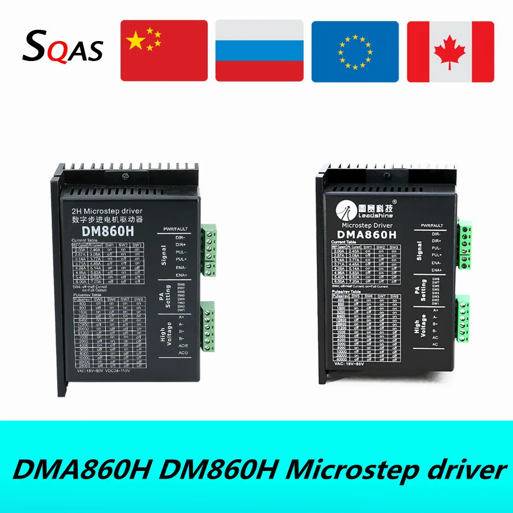 2 Phase Microstep driver DM860H / DMA860H vac 18-80v Vdc 24-110v 2.4A-7.2A for Nema34 nema32 stepper motor Обустройство дома