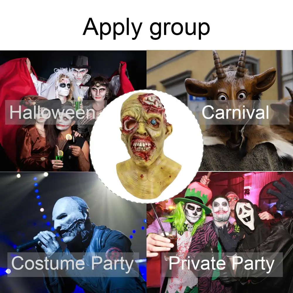 Cosmask Halloween Zombia Scary Mask Novelty Latex Costume Cosplay Party | Тематическая одежда и униформа