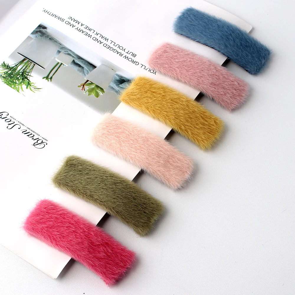 Заколки для волос заколки женщин разноцветные плюшевые милые стильные