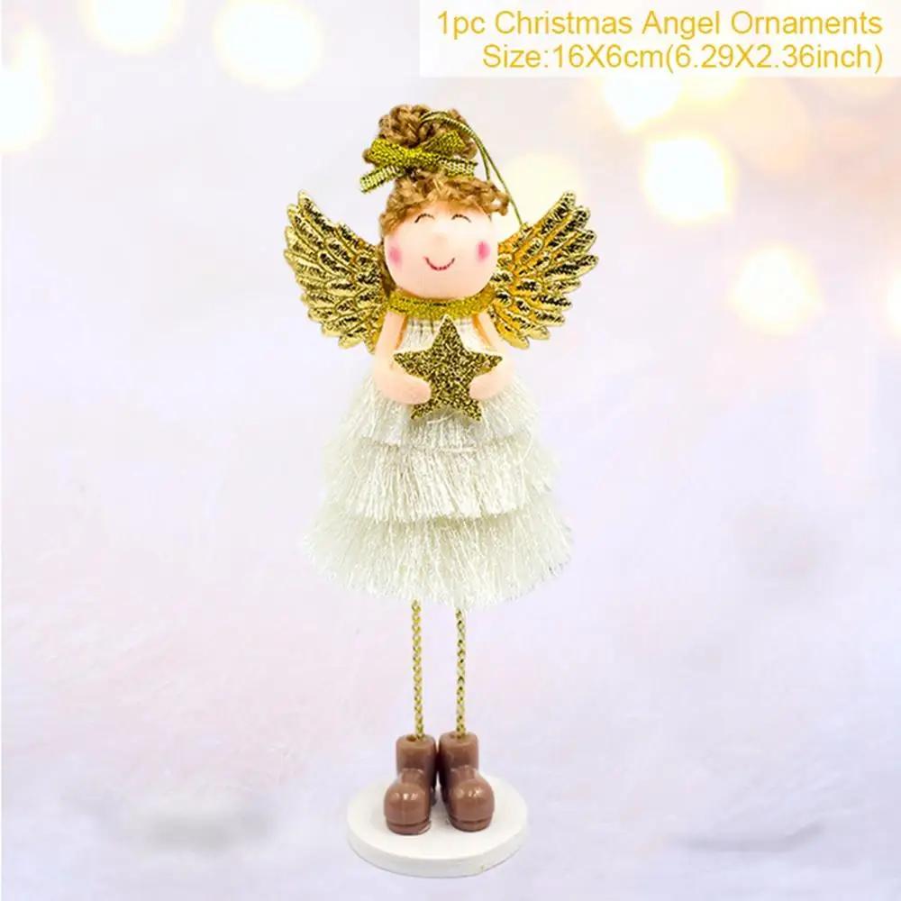 QIFU Christmas Angel Pendant Christmas Decor for Home Christmas Tree Ornaments Xmas Doll Gifts Cristmas Elf New Year - Цвет: Christmas Doll 12