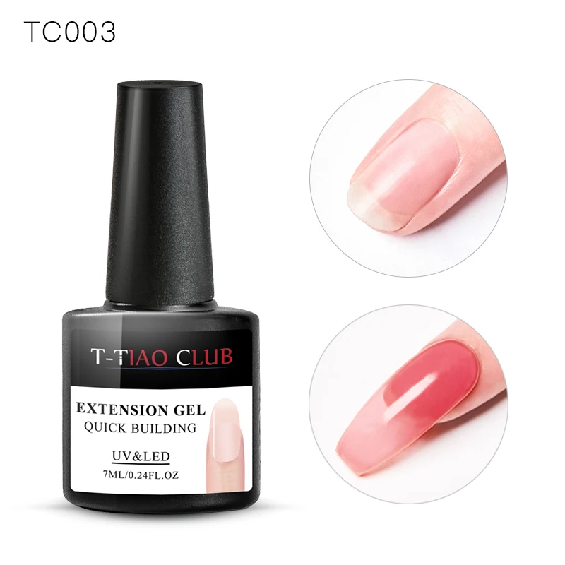 T-TIAO CLUB, 7 мл, быстрое удлинение, гель, телесный, прозрачный, розовый, белый, УФ, поливинилхлорид, строительный гель, лак, накладные ногти Типсы Искусство, маникюр, замочить - Цвет: HS01216