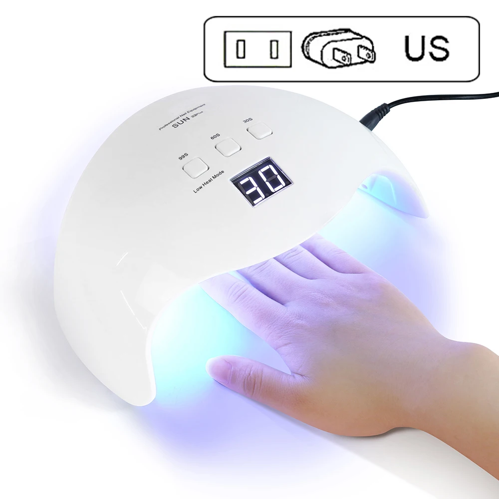 40W US Plug SUN5 Pro 72 Вт УФ лампа светодиодный лампа для ногтей Сушилка для ногтей для всех гелей для ногтей солнечного света инфракрасного зондирования 10/30/60s Timer смарт-лампа для маникюра - Цвет: 40W US Plug