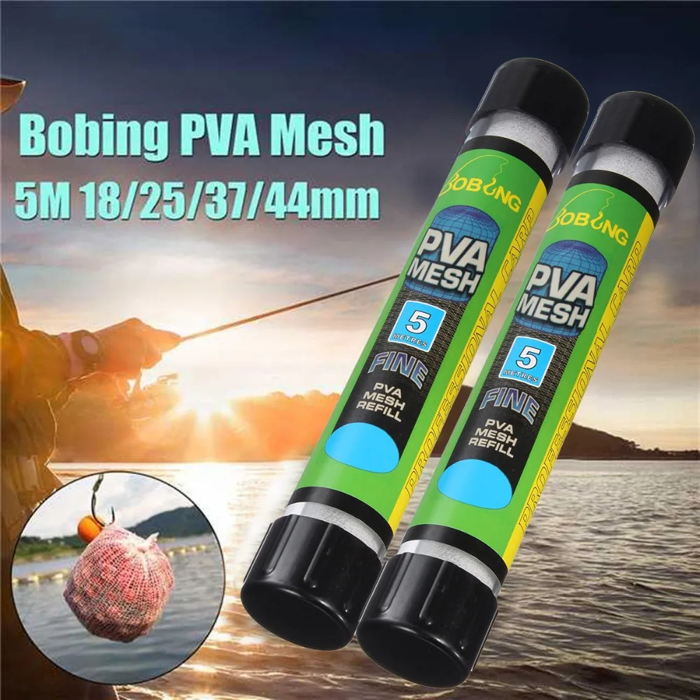

1PCS 5M Water Dissolving PVA Narrow Mesh Tube Net Carp Fishing Feeder Lures Refill Plunger Bar Tackle Carp Fishing Feeder
