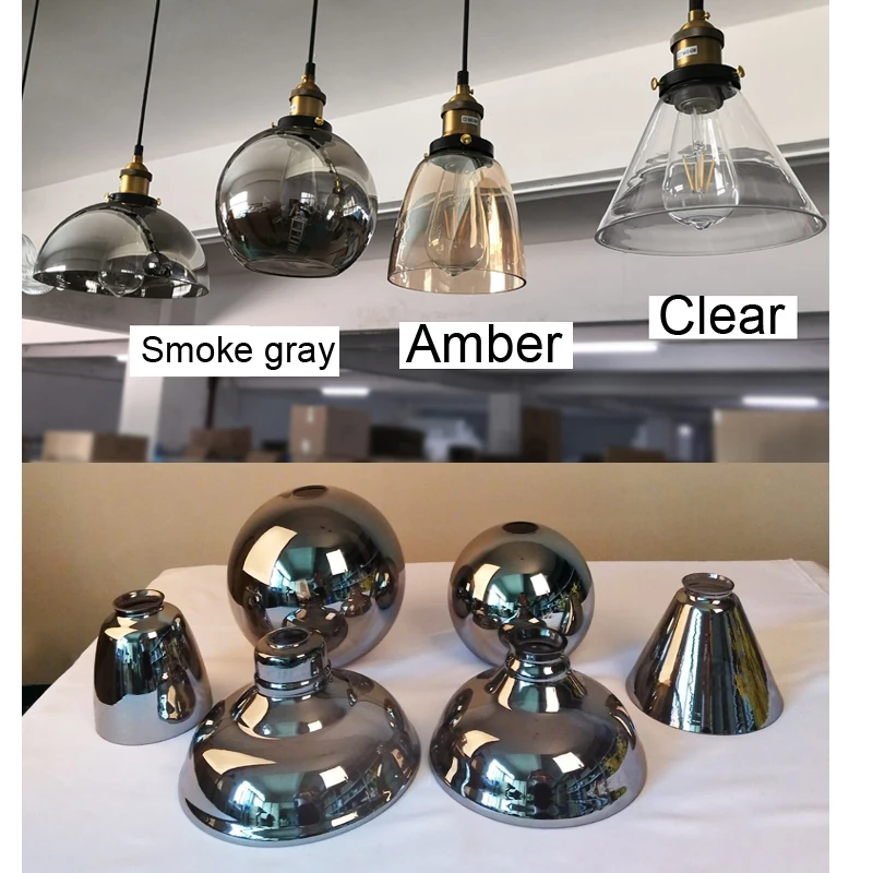 Винтажная Подвесная лампа из дымчатого серого стекла абажур шнур 1 5 м провод для