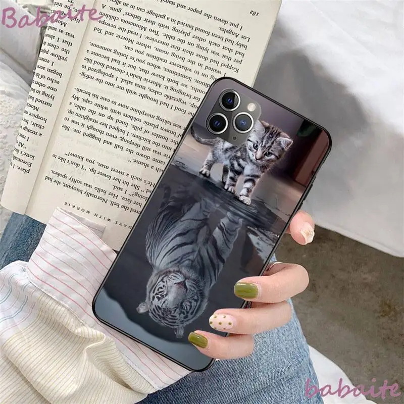 

Babaite Cute Funny Kitten Cat Bling Cute Phone Case for iPhone 8 7 6 6S Plus X XS MAX 5 5S SE XR 11 11pro promax