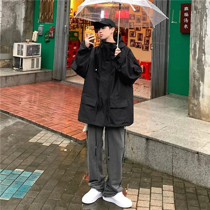 Winter Hong Kong Style Hooded Tooling 2021 Cotton-Padded Coat For Men Women Casual Plus Velvet Thick All-Match Cotton Jacket D55