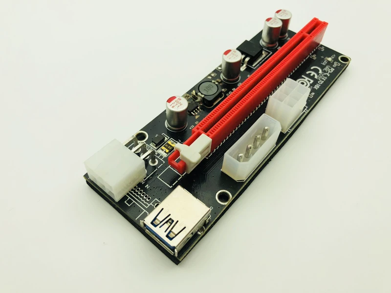6 шт. 009S светодиодный USB 3 0 PCI E Express 1X 4x 8x 16x расширитель Riser адаптер карта SATA 15pin