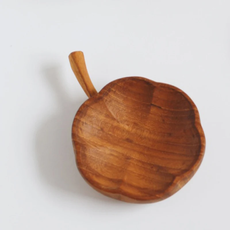 Деревянная тарелка под соус из Тикового яблока груши цветочные тарелки