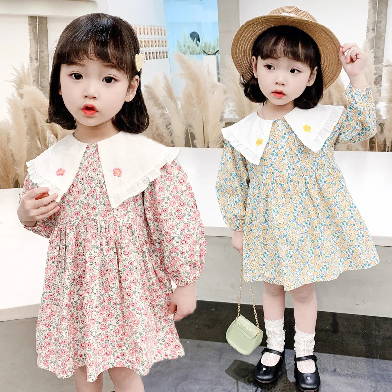 

Girl Dress Kids Baby Gown 2021 Luxury Spring Autumn Toddler School Uniform Dresses Christmas Cotton Children Clothing