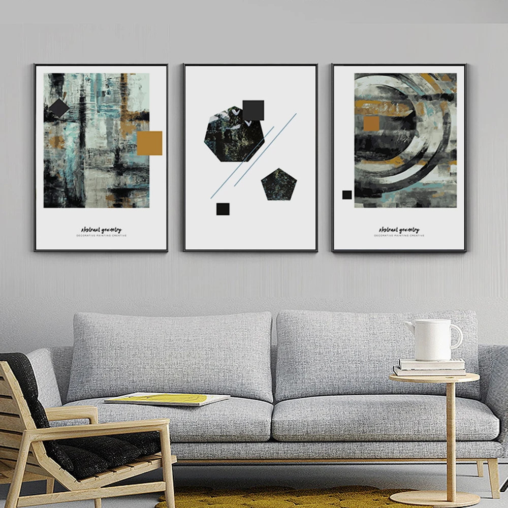 Минималистичная картина геометрической формы настенные принты Куадрос