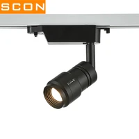 scon 7w led track lamp cob stepless focusing spotlight black adjustable focus ceiling spot light commercial indoor light ra93