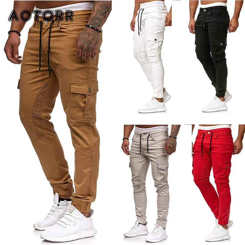 

Брюки-карго мужские в стиле хип-хоп, х/б