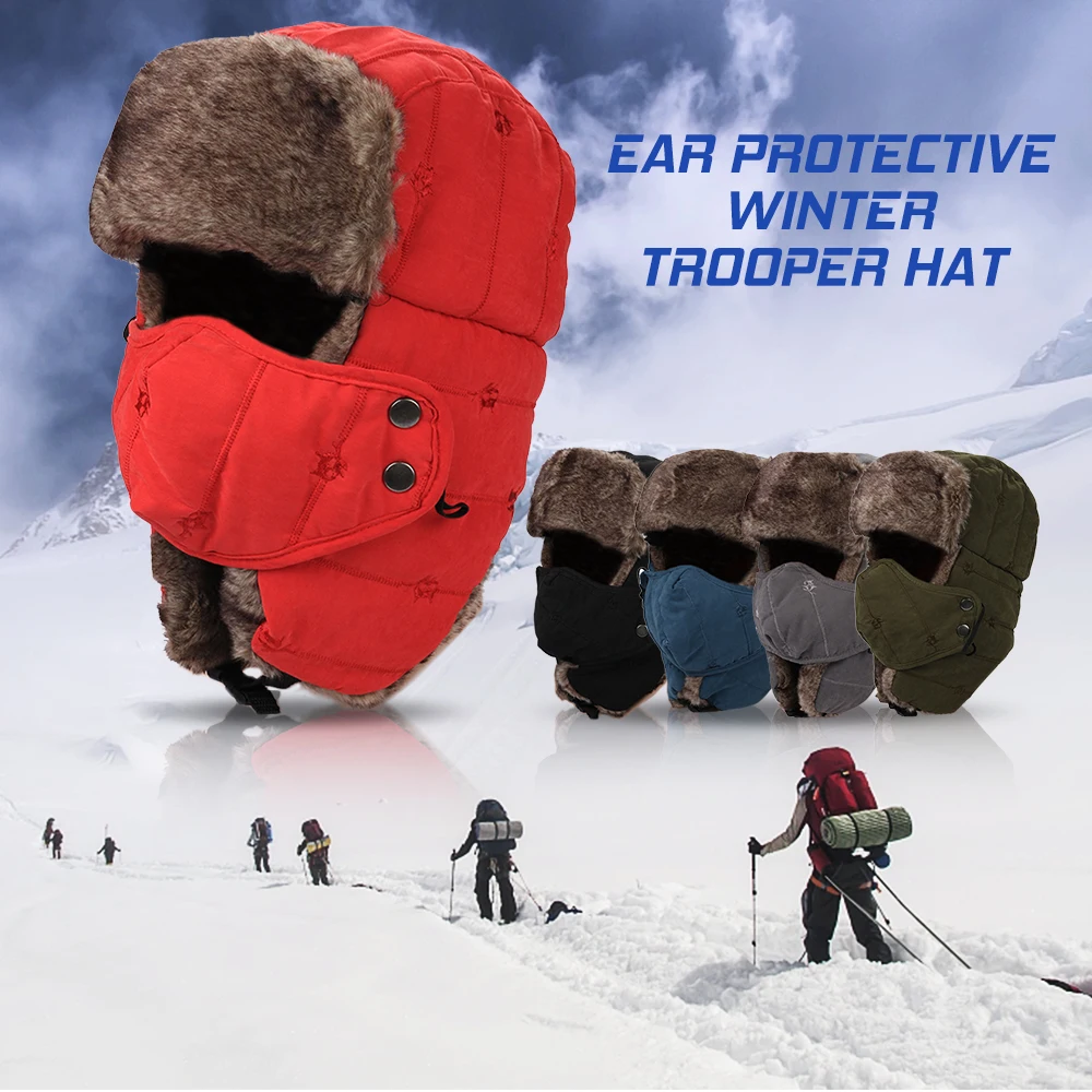 Зимняя шапка ветрозащитная для пеших прогулок охоты скалолазания катания на