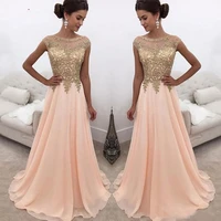 pink long lace evening dresses party chiffon a line plus size ladies women formal dresses evening gown