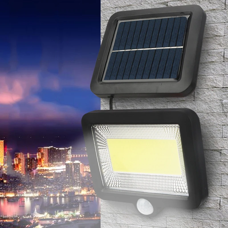 

100LED COB Solar Light Outdoors Solar Garden Light Human Body Sensor Split solar wall light Spotlights Security Emergency