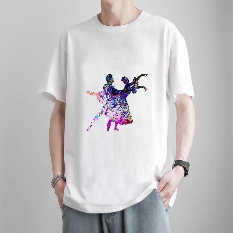 

Romantic Painted Dance Creative T-shirt Comfortable Soft Graphic T Shirts Fashion Design Short-Sleeved American Style Tops