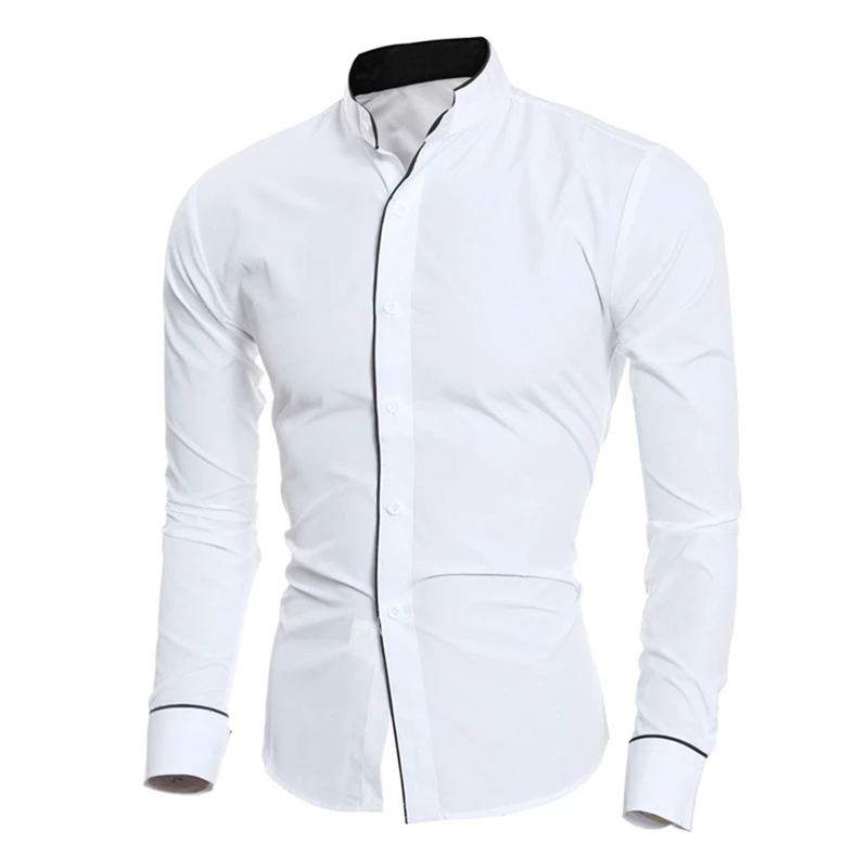 

Men's Suit Bottoming Shirt Personality Solid Color Youth Solid Color Long-Sleeve Shirt