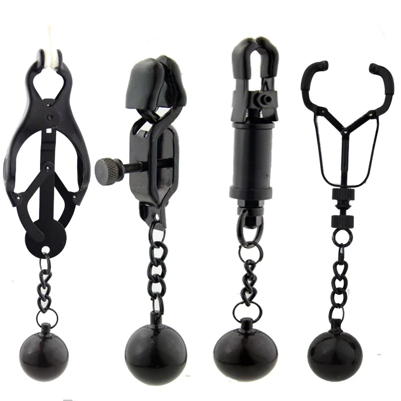 Металлическая грудь секс игрушка черная клипса сосание БДСМ цепочка флирт