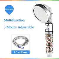 new replacement filter balls spa shower head with stop button 3 modes adjustable shower head high pressure shower head