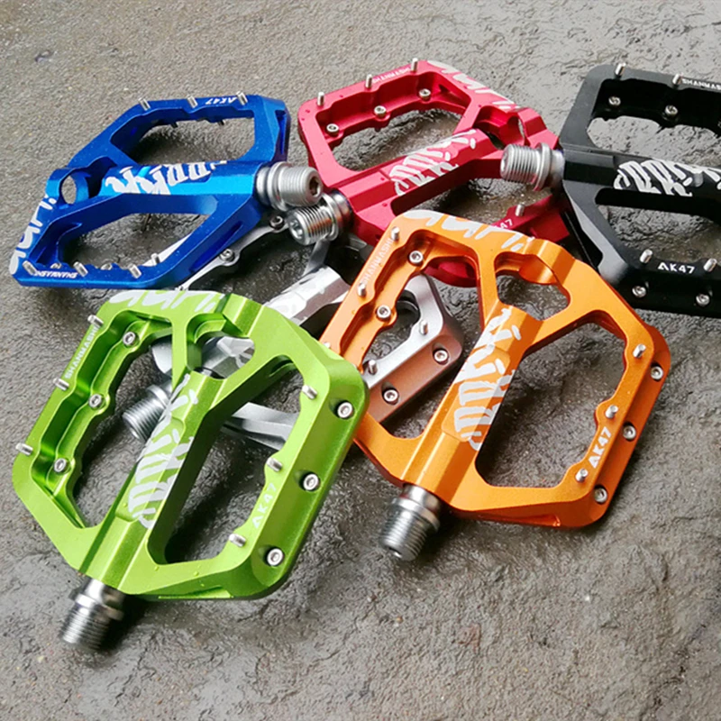 

2021New Bicycle Pedals Ultralight Mountain Bike Pedal Flat Platform Road MTB Bike 2DU Bearings Pedal Cycling Parts Accessories