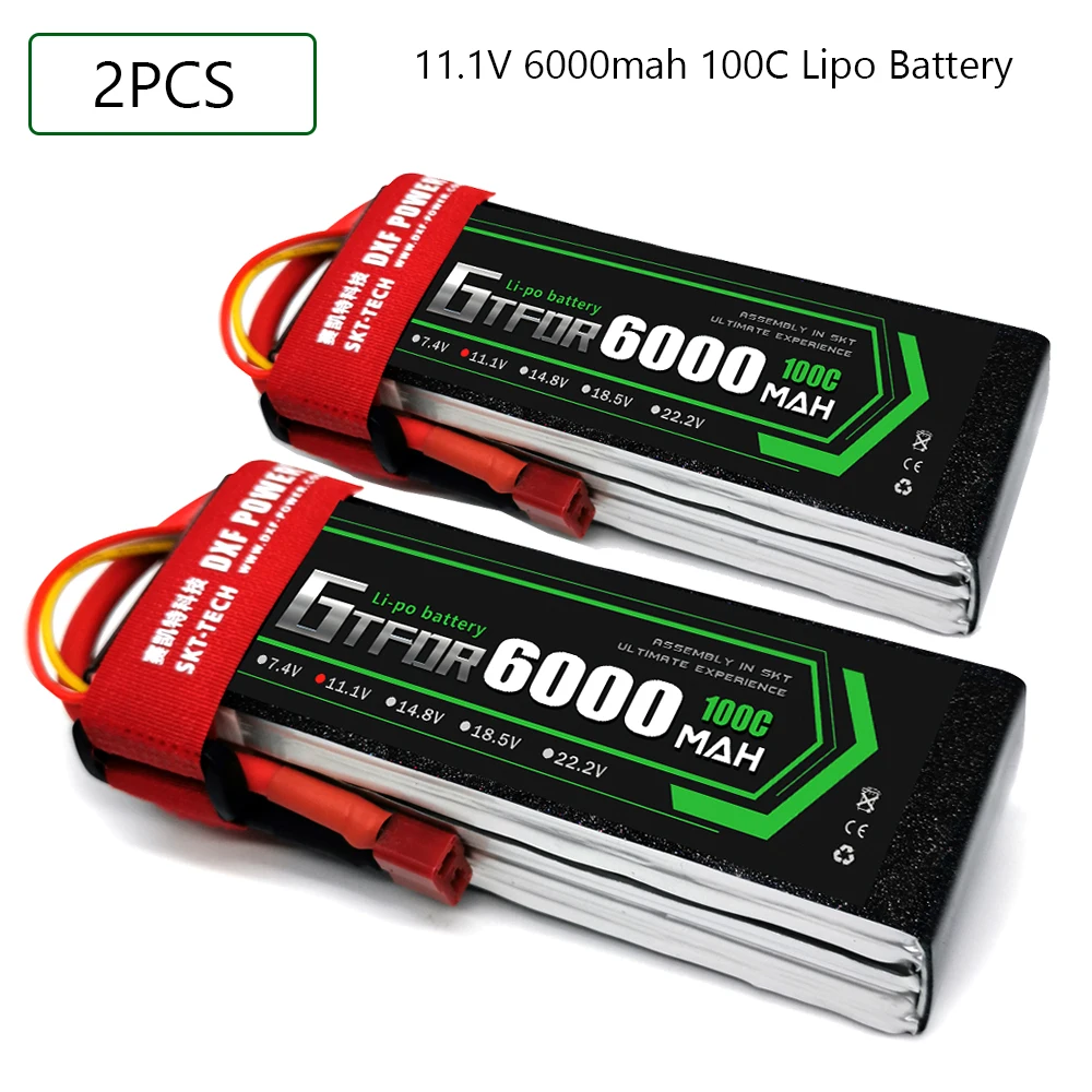 

GTFDR 3S 11.1V 6000mah 100C-200C Lipo Battery 3S XT60 T Deans XT90 EC5 50C For Racing FPV Drone Airplanes Off-Road Car Boats