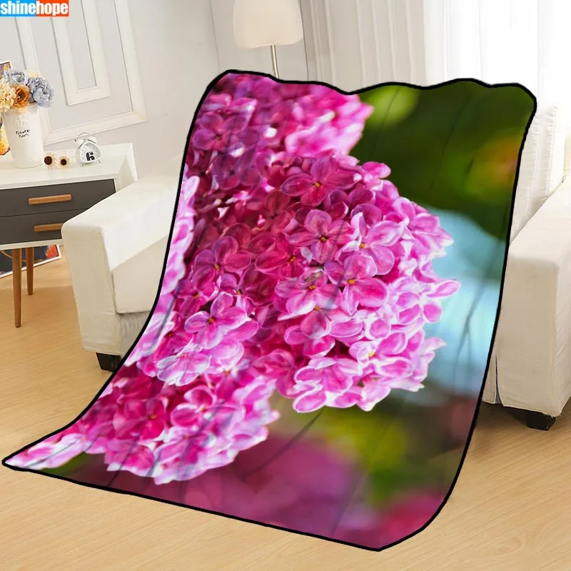 ?? カスタムライラック花毛布ベッドスローブランケットソフトブランケット夏毛布アニメ毛布旅行毛布