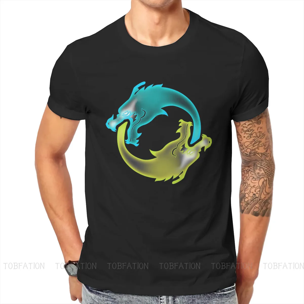 

Overwatch Original TShirts Two Dragons two Brothers Distinctive Homme T Shirt Hipster Tops 6XL