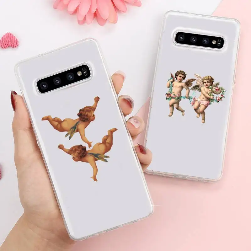 

Renaissance angel retro cute Phone Case Transparent For Samsung Galaxy A S Note 9 10 51 50 71 70 80 20 21 30s ultra plus