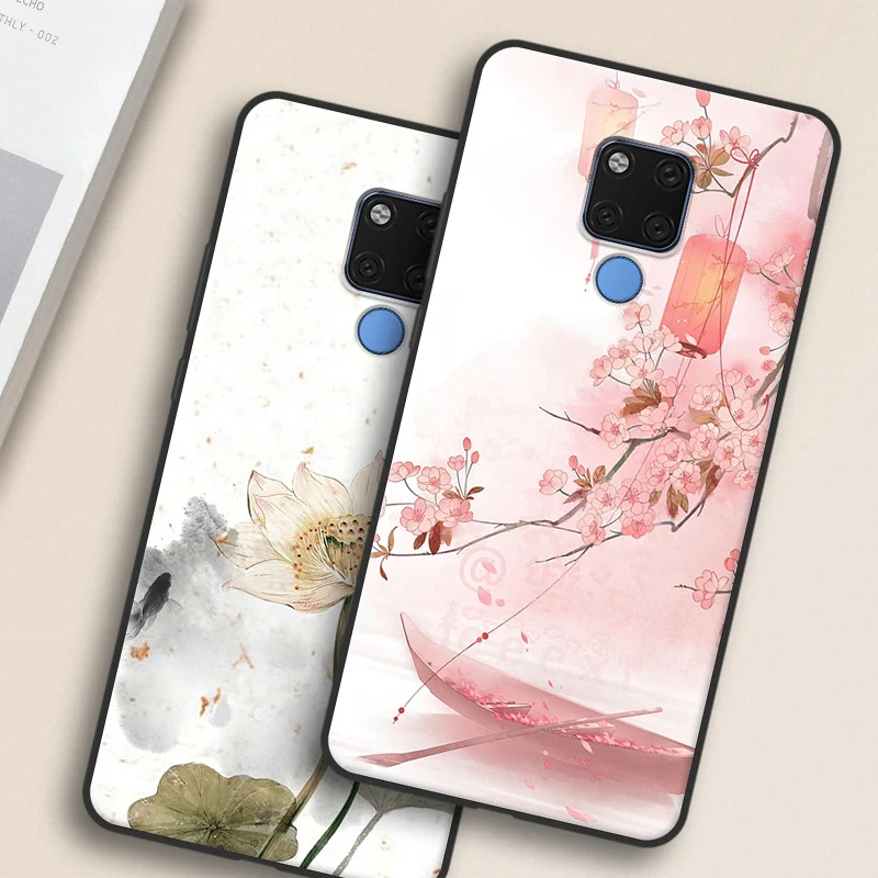 CAPAS для huawei mate 20X5G чехол мягкий силиконовый китайский стиль цветочный узор задняя