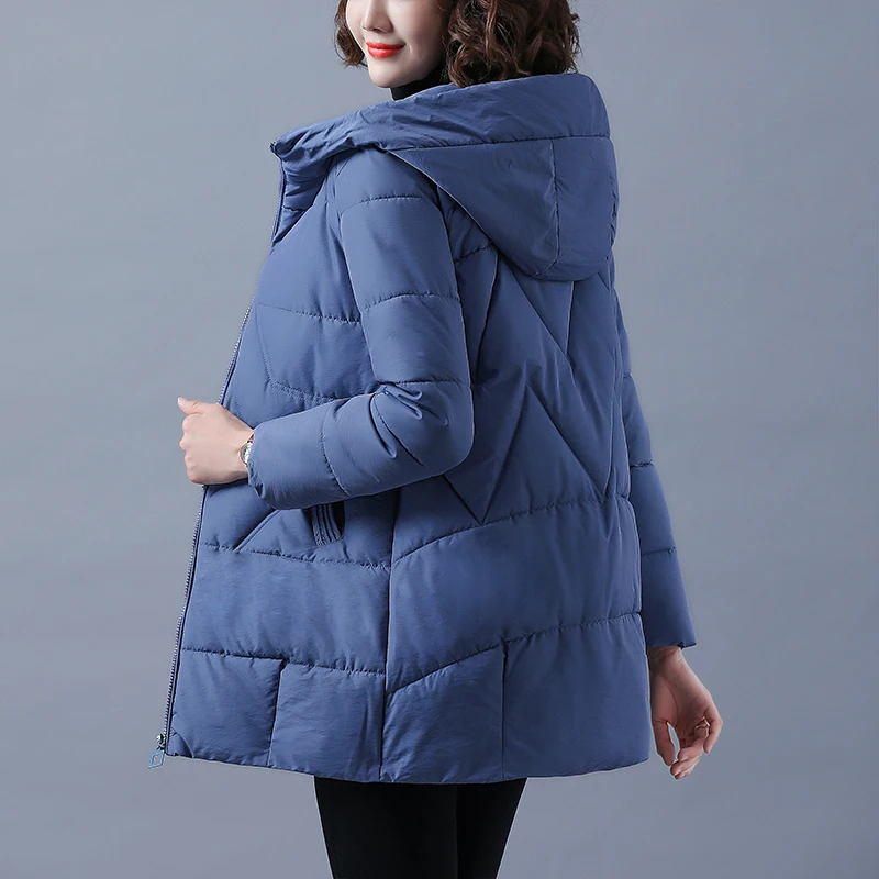 2021 New Women Winter Jacket Long Warm Parkas Female Thicken Coat Cotton Padded Parka Jacket Hooded Outwear 4XL