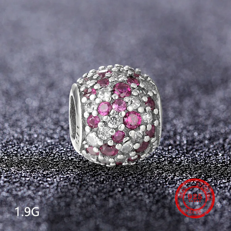 

100% authentic 925 sterling silver charm CZ zircon beads suitable for bracelet pendant DIY jewelry making accessories wholesale