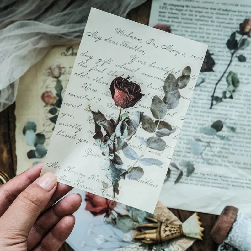 

№ 7 теплица Домашние животные ручная палатка наклейка Сумка Ретро растение Роза Сделай Сам прозрачная Водонепроницаемая искусственная дек...