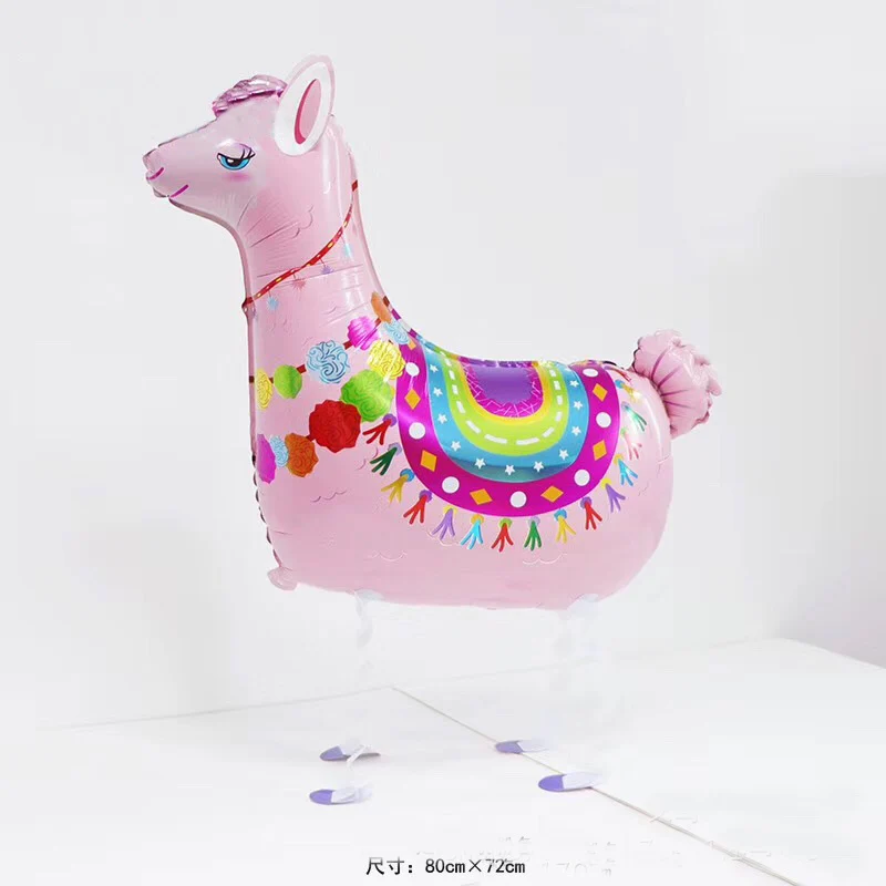 Pink Alpaca Новое поступление, альпака, шар на день рождения, свадебное украшение, милый мультфильм, прогулки, животное, фольга, воздушный шар, динозавр, Белый Кот, балоны - Цвет: Pink Alpaca