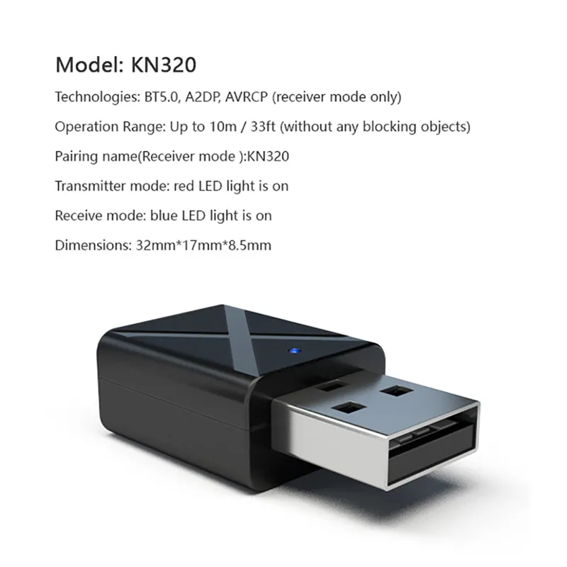 USB беспроводной Bluetooth 5 0 передатчик приемник 3 мм AUX Стерео адаптер ТВ динамик
