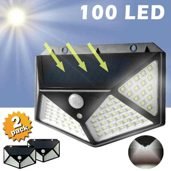 DIDIHOU 100 светодиодный четырехсторонний светильник на солнечной энергии 3 режима 270 градусов датчик движения настенный светильник водонепроницаемый садовый светильник