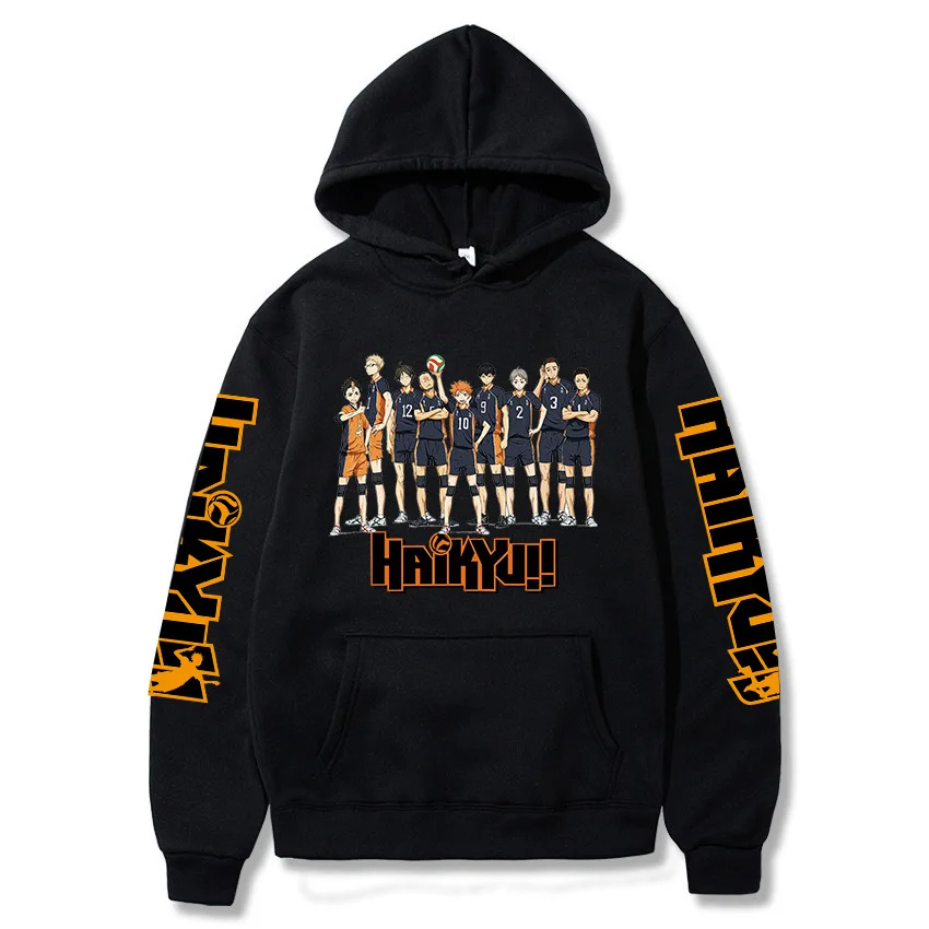 

Толстовка с капюшоном манга Haikyuu для мужчин и женщин, флисовый свитшот с капюшоном в стиле хип-хоп, уличная одежда, пуловеры, одежда для пар