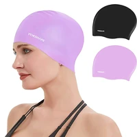 2021 swimming cap silicone women men waterproof plus size colorful adult long hair sports high elastic adults swim pool hat