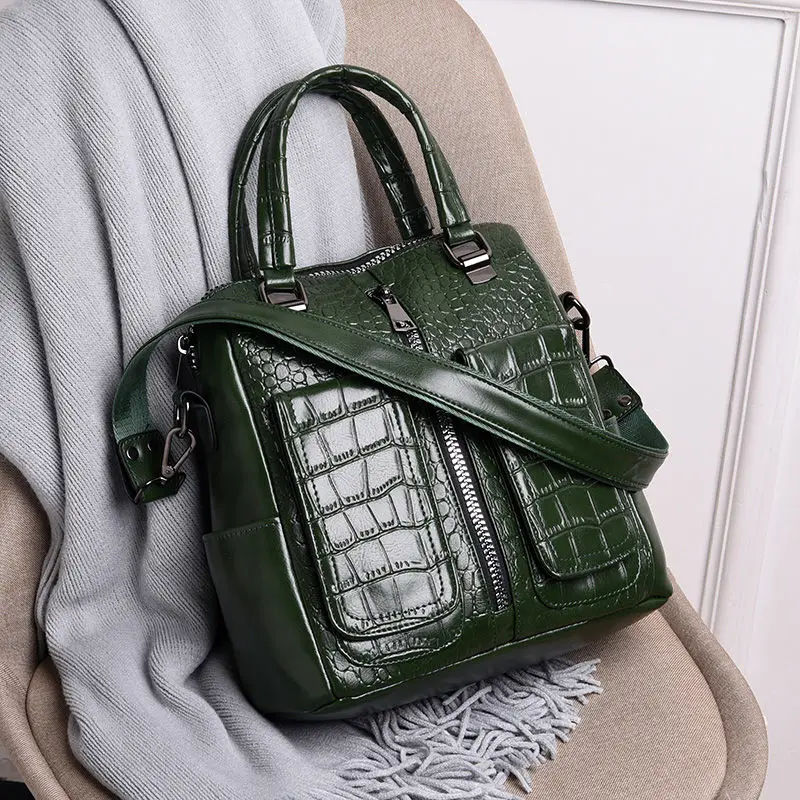 GREEN Женские рюкзаки, женские рюкзаки из искусственной кожи, Женский Школьный рюкзак, женские сумки через плечо для девочек-подростков, рюкзак для путешествий - Цвет: GREEN