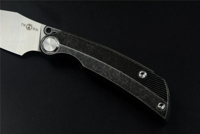 Складной карманный нож M390 с двумя лезвиями черная титановая ручка складной мини