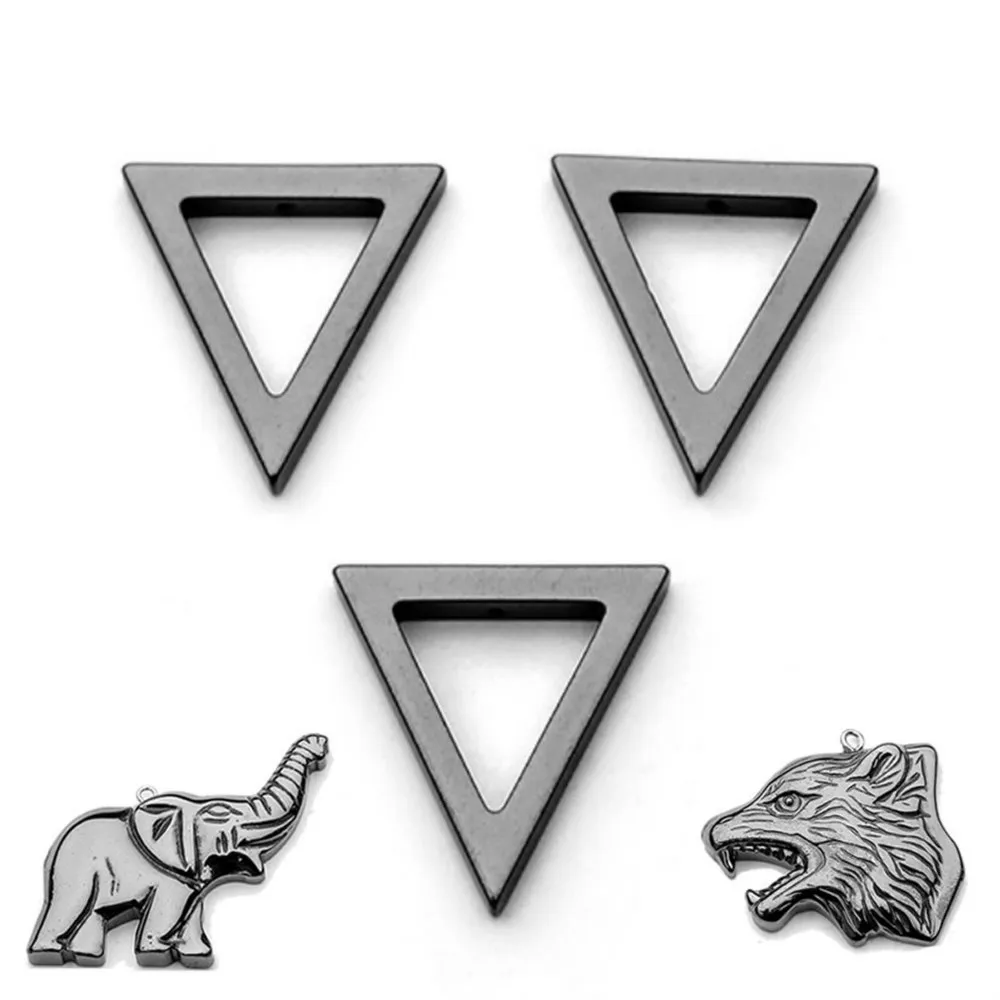 Гематитовая немагнитная треугольная подвеска гематитовая искусственная ручная