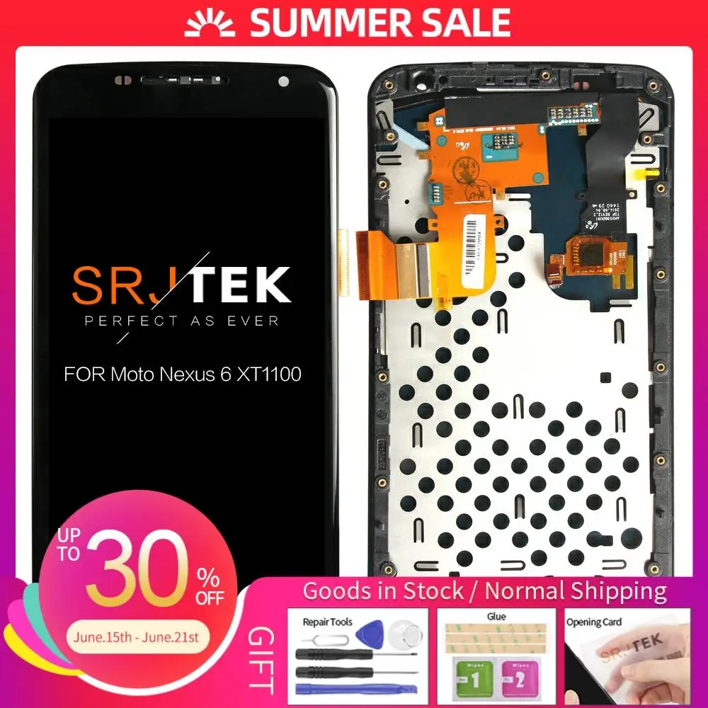 Оригинальный протестированный 5 96 дюймовый дисплей для Google Motorola Moto Nexus 6 XT1100