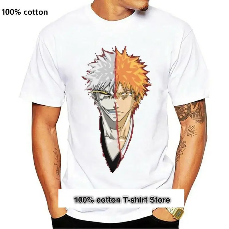 

Hueco lado lejia Kurosaki Ichigo T camisa para hombre de verano popular ronda cuello Camiseta para hombre