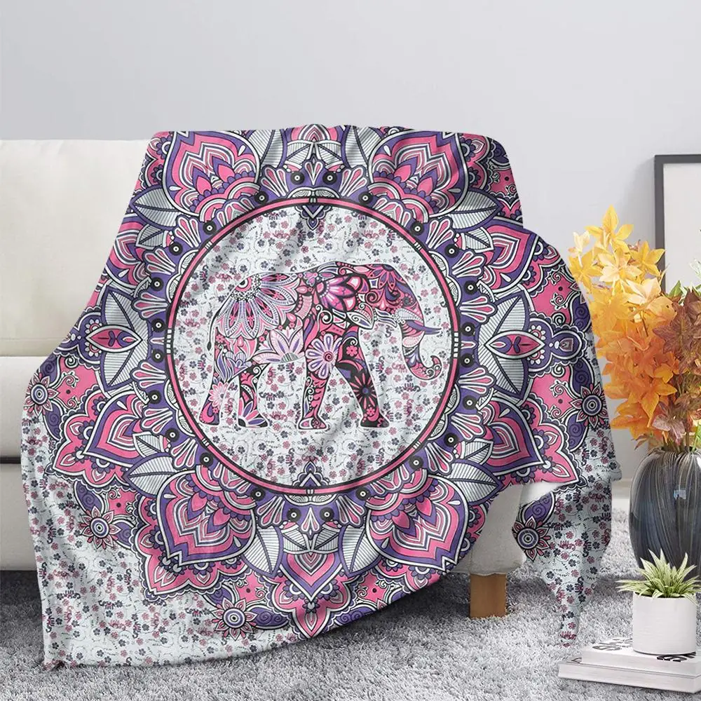

Модное Флисовое одеяло TOADDMOS с принтом в виде слона в богемном стиле, теплое одеяло для спальни, для кровати, дивана, постельных принадлежнос...