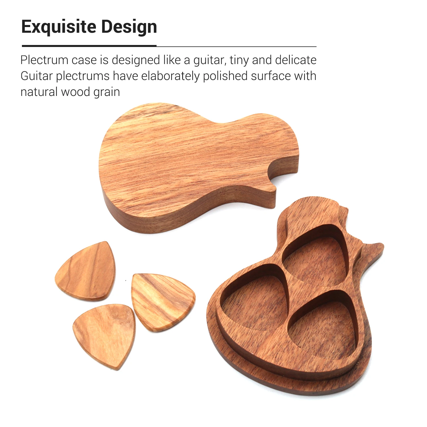 Набор изящных деревянных медиаторов для гитары медиатор держатель чехол с 3 шт.