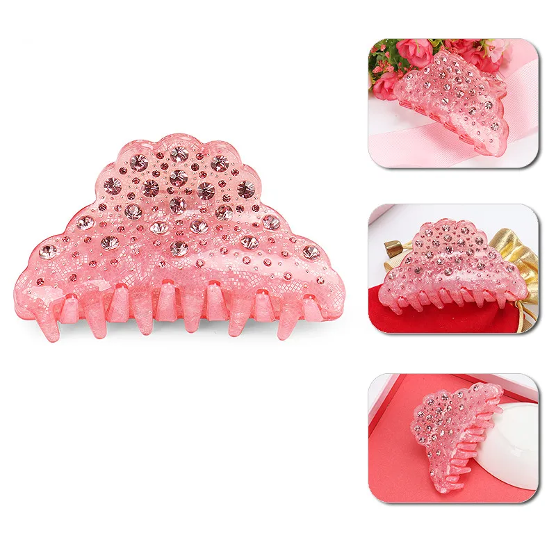 

Shining Rhinestone Acrylic Hair Claw Full Rhinestone Hair Clamps Clip Fashion Jewelry Hair Claw for Women