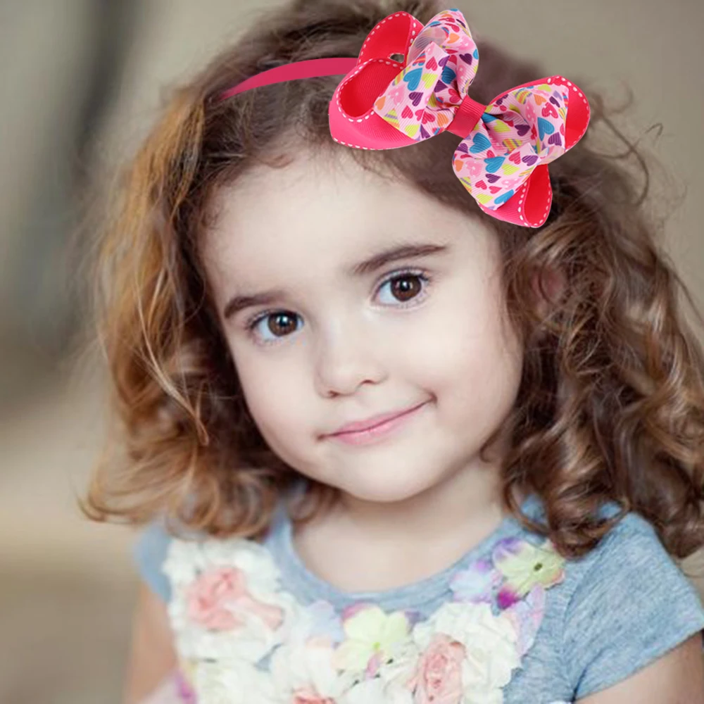 Повязка на голову с двойным бантом для девочек яркая Рождественская лента в